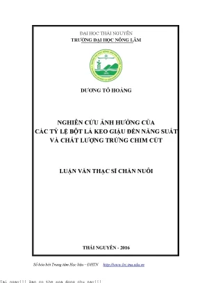 Nghiên Cứu Ảnh Hưởng Của Bột Lá Keo Giậu Đến Năng Suất