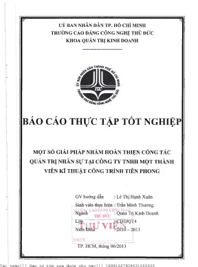 Giải Pháp Hoàn Thiện Quản Trị Nhân Sự Tại Công Ty TNHH 