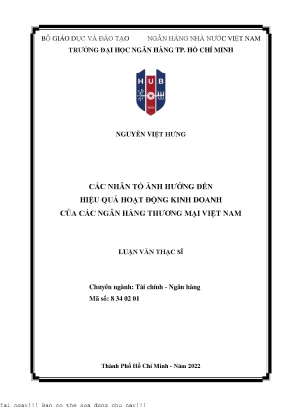 Những Nhân Tố Ảnh Hưởng Đến Hiệu Quả Kinh Doanh Của Ngân