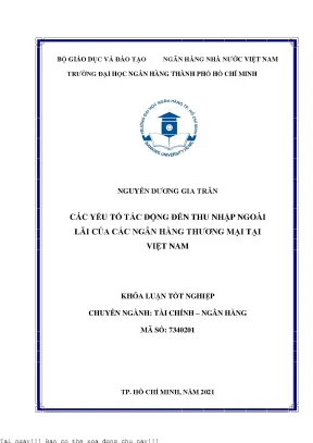 Yếu Tố Ảnh Hưởng Đến Thu Nhập Ngoài Lãi Của Ngân Hàng