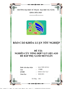 Nghiên Cứu Vật Liệu rGO Hấp Phụ Xanh Metylen Từ Trường