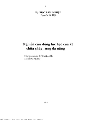 Nghiên cứu động lực học xe chữa cháy rừng đa năng tại