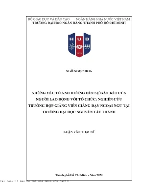 Những Yếu Tố Ảnh Hưởng Đến Sự Gắn Kết Của Giảng Viên