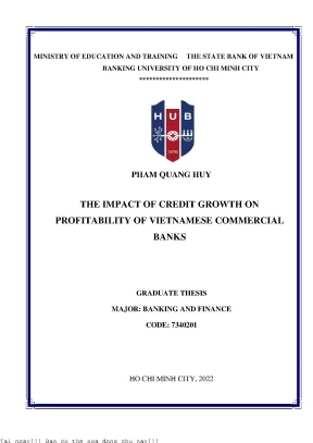 Tác Động Của Tăng Trưởng Tín Dụng Đến Lợi Nhuận Của Các 