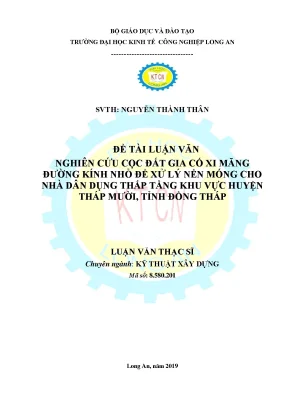Nghiên Cứu Cọc Đất Gia Cố Xi Măng Xử Lý Nền Móng Nhà Dân