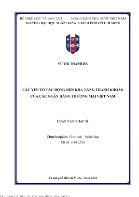 Các yếu tố ảnh hưởng đến khả năng thanh khoản của ngân