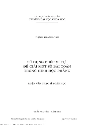 Giải Bài Toán Hình Học Phẳng Bằng Phép Vị Tự
