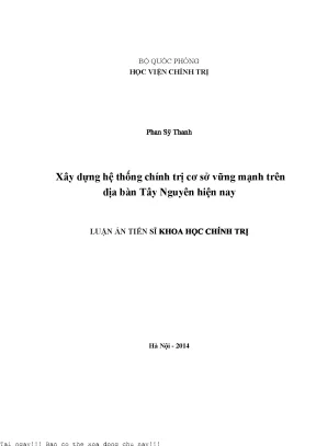 Xây Dựng Hệ Thống Chính Trị Cơ Sở Vững Mạnh Tại Tây Nguyên