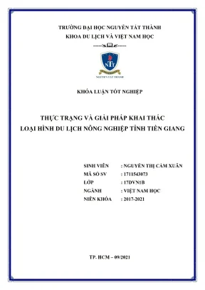 Khai Thác Du Lịch Nông Nghiệp Tại Tỉnh Tiền Giang: Thực