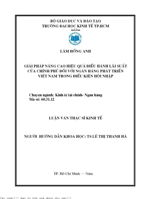Nâng Cao Hiệu Quả Chính Sách Lãi Suất Tại Ngân Hàng Phát