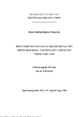Hoàn thiện kế toán quản trị chi phí tại VNPT Bình Định