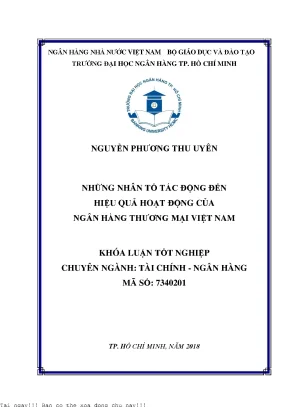 Nhân Tố Ảnh Hưởng Đến Hiệu Quả Hoạt Động Của Ngân Hàng