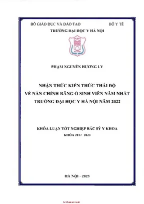 Nhận Thức và Kiến Thức Về Nắn Chỉnh Răng Ở Sinh Viên Đại