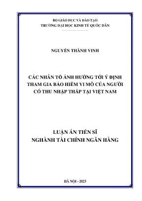 Những Nhân Tố Ảnh Hưởng Đến Ý Định Tham Gia Bảo Hiểm Vi