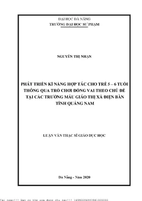 Phát Triển Kỹ Năng Hợp Tác Cho Trẻ 5-6 Tuổi Qua Trò Chơi