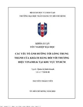 Nghiên Cứu Các Yếu Tố Ảnh Hưởng Đến Lòng Trung Thành Của