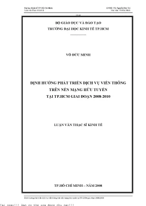 Phát Triển Dịch Vụ Viễn Thông Tại TP.HCM Giai Đoạn 2008-2010
