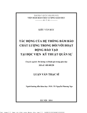 Tác Động Của Hệ Thống Đảm Bảo Chất Lượng Đến Hoạt Động