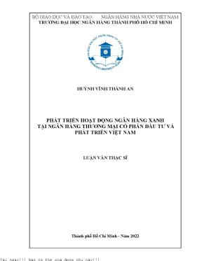 Phát Triển Ngân Hàng Xanh Tại BIDV: Giải Pháp Và Thách Thức