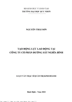 Tạo Động Lực Lao Động Tại Công Ty Cổ Phần Đường Sắt