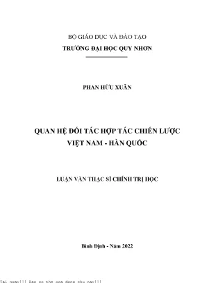 Quan Hệ Đối Tác Chiến Lược Việt Nam - Hàn Quốc: Phát