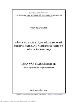 Nâng Cao Chất Lượng Đào Tạo Nghề Tại Trường Cao Đẳng
