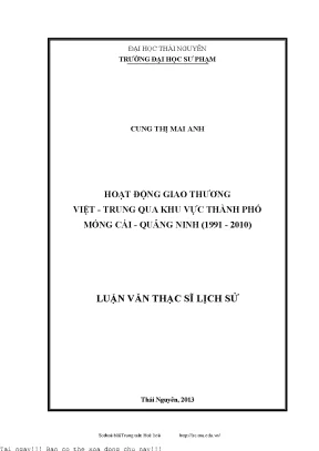 Hoạt Động Giao Thương Việt - Trung Tại Thành Phố Móng