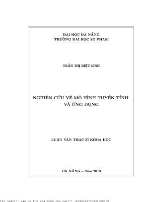 Nghiên Cứu Mô Hình Tuyến Tính và Ứng Dụng trong Toán Học