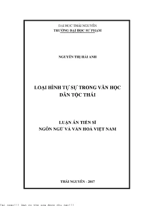 Nghiên Cứu Loại Hình Tự Sự Trong Văn Học Dân Tộc Thái