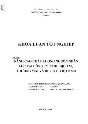 Nâng Cao Chất Lượng Nguồn Nhân Lực Tại Công Ty TNHH Dịch