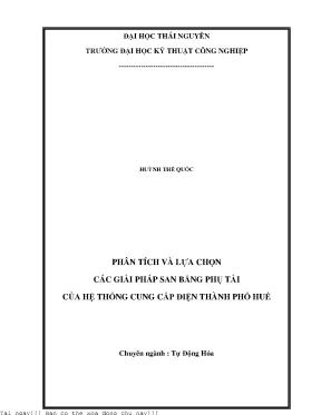 Giải Pháp San Bằng Phụ Tải Hệ Thống Cung Cấp Điện Thành 