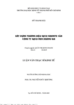 Xây Dựng Thương Hiệu Gạch Granite Tại Công Ty Gạch Men
