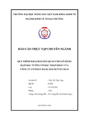 Quy Trình Khai Báo Hải Quan Cho Lô Hàng Đạm Đậu Tương 