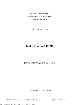 Khung Gabor trong Toán Ứng Dụng: Nghiên Cứu và Ứng Dụng