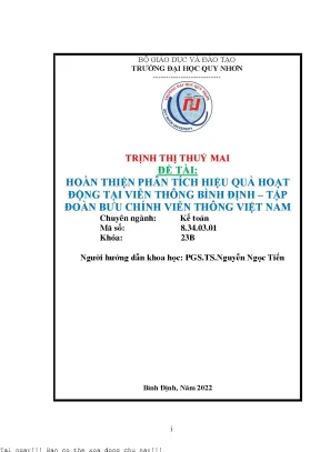 Phân Tích Hiệu Quả Hoạt Động Tại Viễn Thông Bình Định