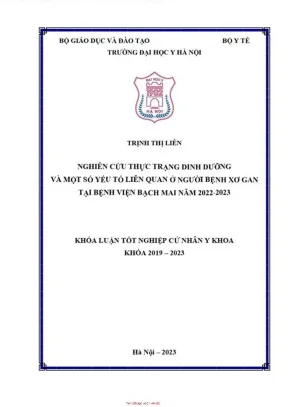 Nghiên Cứu Thực Trạng Dinh Dưỡng Ở Bệnh Nhân Xơ Gan Tại 