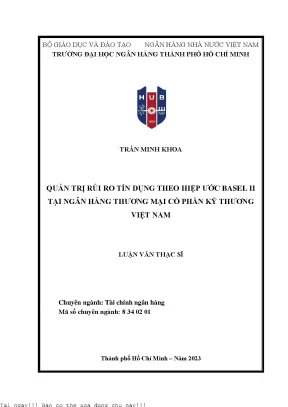 Quản Trị Rủi Ro Tín Dụng Theo Hiệp Ƣớc Basel II Tại Ngân