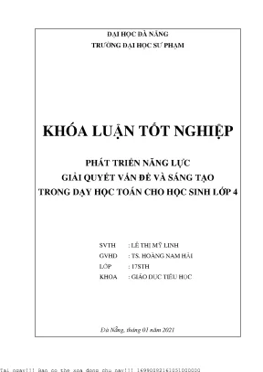 Phát Triển Năng Lực Giải Quyết Vấn Đề và Sáng Tạo trong