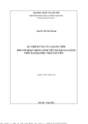 Sự Thích Ứng Của Giảng Viên Đối Với Hoạt Động Đánh Giá