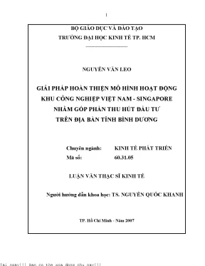 Giải Pháp Tối Ưu Hóa Hoạt Động Khu Công Nghiệp Việt Nam