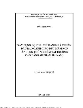 Đánh Giá Chuẩn Đầu Ra Ngành Giáo Dục Mầm Non Tại Trường 