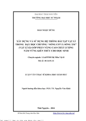Xây Dựng Hệ Thống Bài Tập Vật Lý Nâng Cao Chất Lượng Dạy