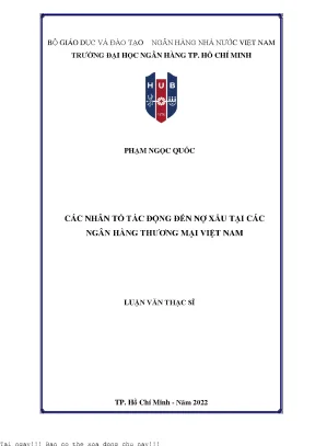 Những Nhân Tố Ảnh Hưởng Đến Nợ Xấu Tại Ngân Hàng Thương