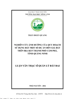 Ảnh Hưởng Của Quy Hoạch Sử Dụng Đất Đến Giá Đất Tại Cẩm