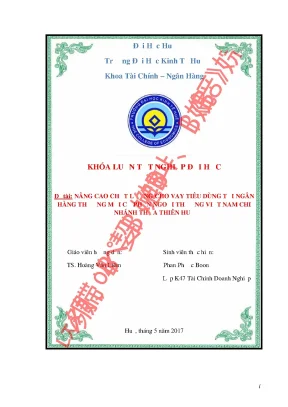 Nâng Cao Chất Lượng Cho Vay Tiêu Dùng Tại Ngân Hàng
