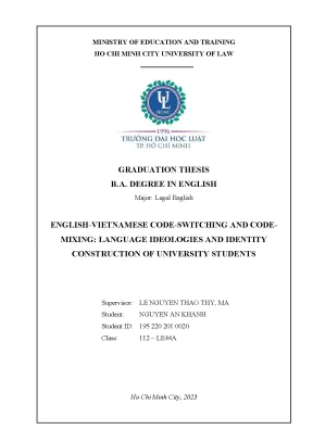 Nghiên cứu về chuyển mã và trộn mã tiếng Anh-Việt: Tư 