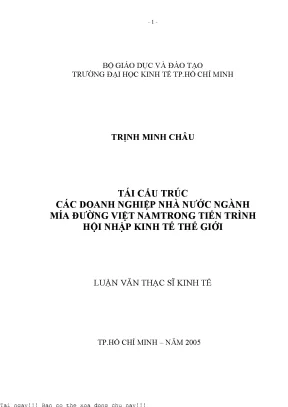 Tái cấu trúc doanh nghiệp nhà nước ngành mía đường Việt