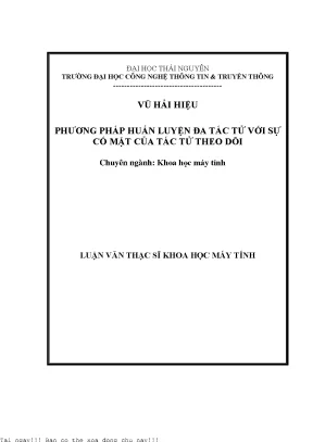 Phương Pháp Huấn Luyện Đa Tác Tử Trong Khoa Học Máy Tính