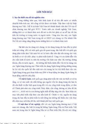Nâng cao chất lượng tín dụng trung dài hạn tại BIDV Bắc