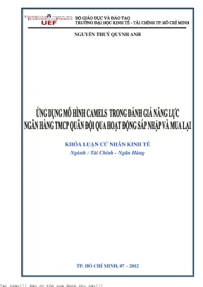 Ứng Dụng Mô Hình CAMELS Trong Đánh Giá Năng Lực Ngân 